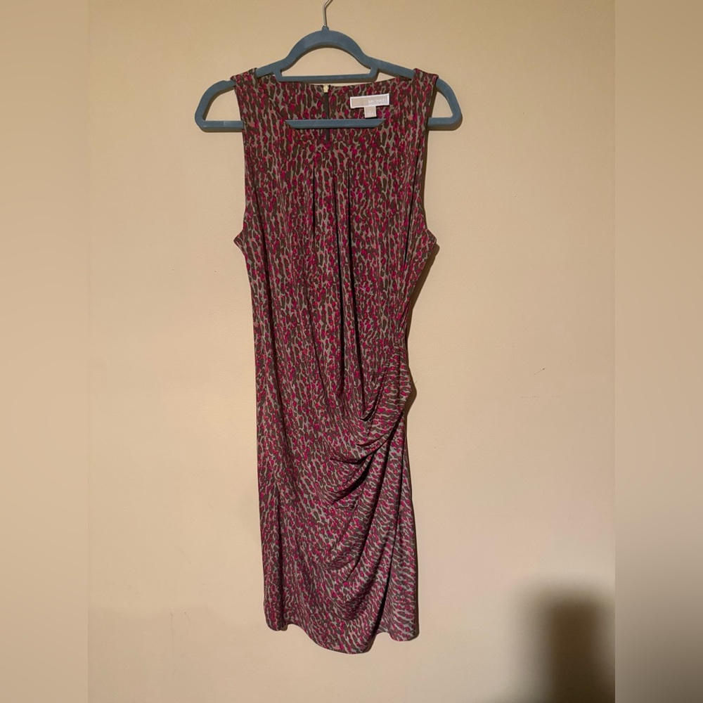 Michael Kors Ruched Leopard Dress NWOT
